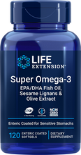 Load image into Gallery viewer, Super Omega-3 EPA-DHA Fish Oil, Sesame Lignans &amp; Olive Extract (Enteric Coated), 120 enteric-coated softgels - HENDRIKS SCIENTIFIC

