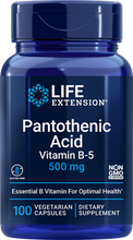 Load image into Gallery viewer, Pantothenic Acid, 500 mg, 100 vegetarian capsules - HENDRIKS SCIENTIFIC