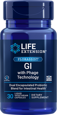 FLORASSIST® GI with Phage Technology, 30 liquid vegetarian capsules - HENDRIKS SCIENTIFIC