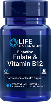 BioActive Folate & Vitamin B12, 90 vegetarian capsules - HENDRIKS SCIENTIFIC