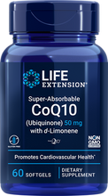Load image into Gallery viewer, Super-Absorbable CoQ10 (Ubiquinone) with d-Limonene, 50 mg, 60 softgels - HENDRIKS SCIENTIFIC
