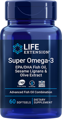 Super Omega-3 EPA-DHA Fish Oil, Sesame Lignans & Olive Extract, 60 softgels - HENDRIKS SCIENTIFIC