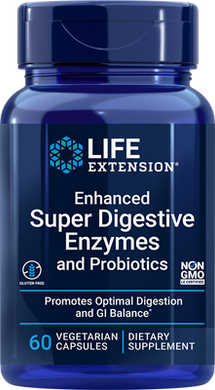 Enhanced Super Digestive Enzymes and Probiotics, 60 vegetarian capsules - HENDRIKS SCIENTIFIC