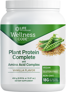 Wellness Code® Plant Protein Complete & Amino Acid Complex (Vanilla), 450 grams - HENDRIKS SCIENTIFIC