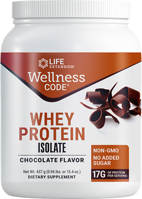 Wellness Code® Whey Protein Isolate (Chocolate), 437 grams - HENDRIKS SCIENTIFIC