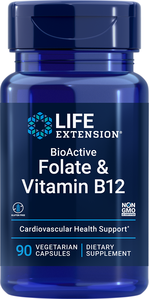 BioActive Folate & Vitamin B12, 90 vegetarian capsules - HENDRIKS SCIENTIFIC