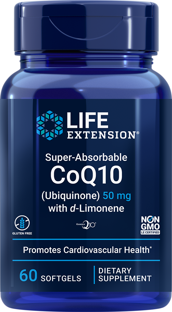 Super-Absorbable CoQ10 (Ubiquinone) with d-Limonene, 50 mg, 60 softgels - HENDRIKS SCIENTIFIC