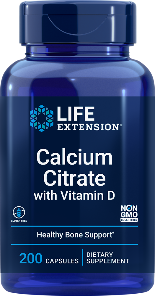 Calcium Citrate with Vitamin D, 200 capsules - HENDRIKS SCIENTIFIC