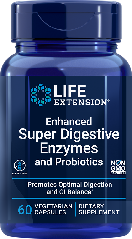 Enhanced Super Digestive Enzymes and Probiotics, 60 vegetarian capsules - HENDRIKS SCIENTIFIC