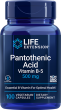 Load image into Gallery viewer, Pantothenic Acid, 500 mg, 100 vegetarian capsules - HENDRIKS SCIENTIFIC
