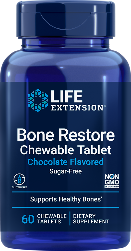 Bone Restore Chewable Tablets (Sugar-Free Chocolate), 60 chewable tablets - HENDRIKS SCIENTIFIC