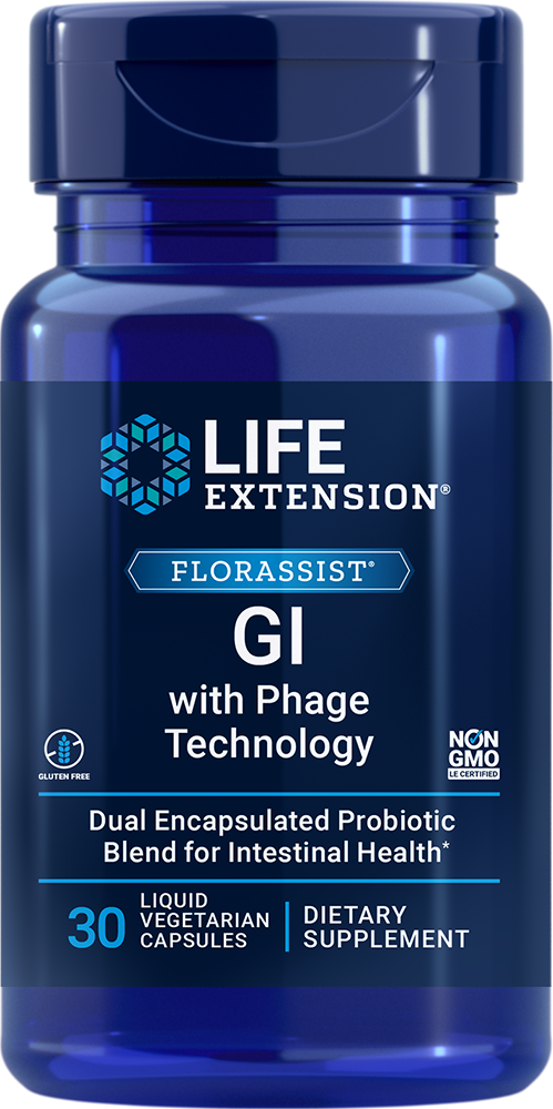FLORASSIST® GI with Phage Technology, 30 liquid vegetarian capsules - HENDRIKS SCIENTIFIC