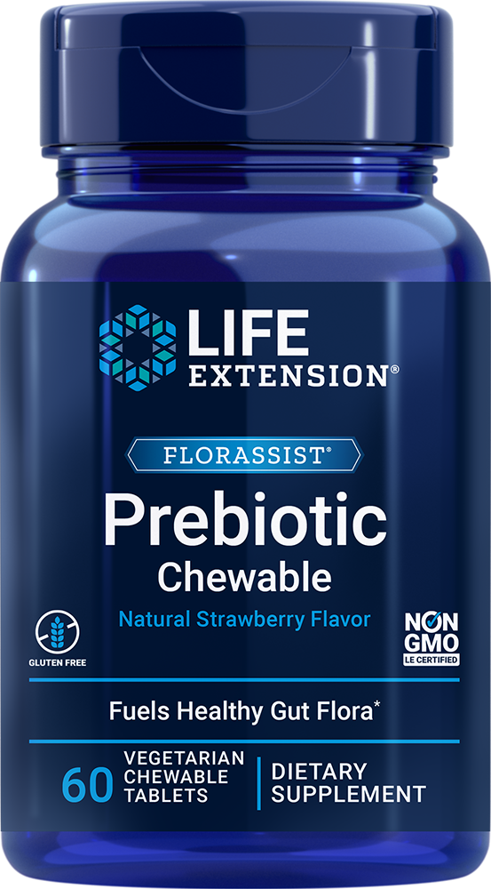 FLORASSIST® Prebiotic Chewable (Strawberry), 60 chewable tablets - HENDRIKS SCIENTIFIC