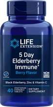 Load image into Gallery viewer, 5 Day Elderberry Immune (Berry Flavor) , 40 vegetarian chewable tablets - HENDRIKS SCIENTIFIC
